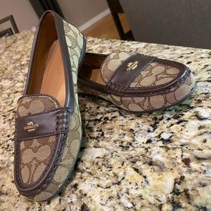 Coach signature canvas loafers